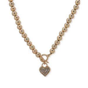 Crystal+Heart+Pendant+Necklace+Gold