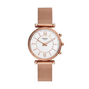 Ladies+Carlie+Hybrid+Rose+Gold+Smartwatch+Rose+Gold+Mesh+Bracelet+MOP+Dial