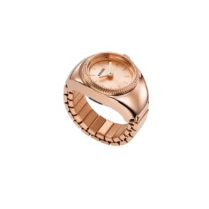 Ladies+Rose+Gold-Tone+Stainless+Steel+Ring+Watch+Rose+Gold+Dial