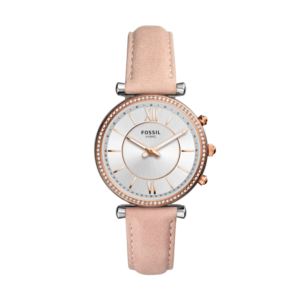 Ladies+Q+Carlie+Hybrid+Smartwatch+Blush+Leather+Strap