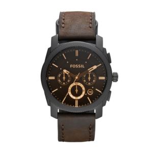 Mens+Machine+Mid-Size+Chronograph+Brown+Leather+Watch