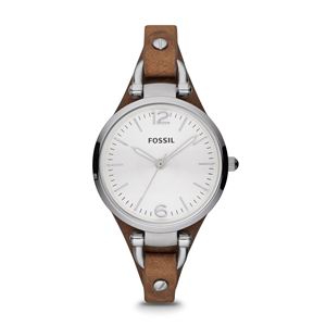 Ladies+Georgia+Leather+Watch+Brown