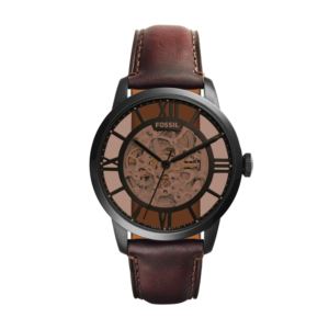 Mens+Townsman+Self+Winding+Leather+Strap+Watch+Skeleton+Dial