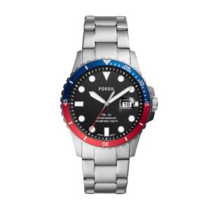 Mens+FB-01+Silver-Tone+Stainless+Steel+Watch+Black+Dial