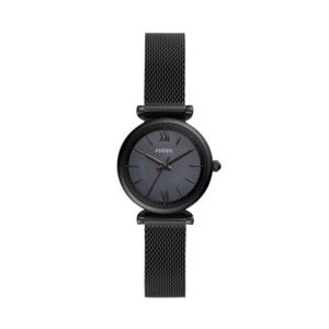 Ladies+Carlie+Mini+Black+Stainless+Steel+Watch+Black+Dial