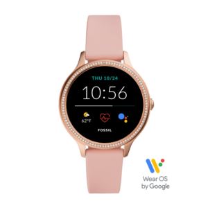 Ladies+Gen+5E+Blush+Crystal+Stainless+Steel+%26+Silicone+Smartwatch