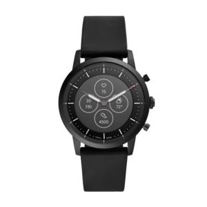 Mens+Collider+Hybrid+Black+Smartwatch+HR+Black+Silicone+Strap+Black+Dial