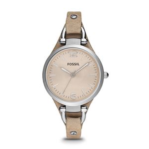 Ladies+Georgia+Bone+Leather+Strap+Watch+Beige+Dial