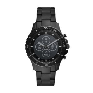 Mens+FB-01+Hybrid+HR+Black+Stainless+Steel+Smartwatch+Black+Dial