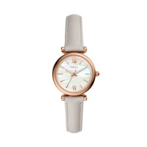 Ladies+Carlie+Mini+Mineral+Gray+Leather+Strap+Watch+Mother-of-Pearl+Dial