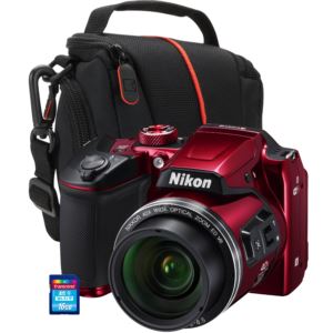 COOLPIX+B500+Red+w%2F+case+and+16gb+SD+card