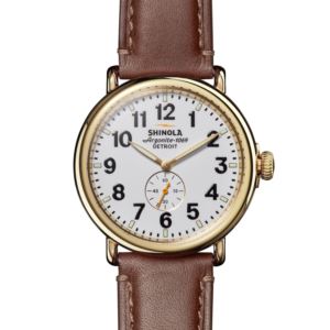 Mens%27+Runwell+Brown+Leather+Strap+Watch+White+Dial