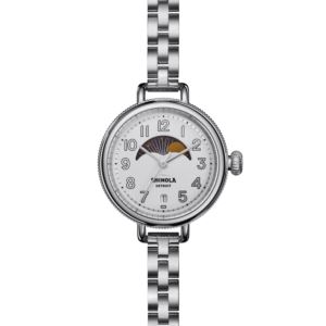 Ladies%27+Birdy+Moon+Phase+Silver-Tone+Stainless+Steel+Watch+Silver+Dial