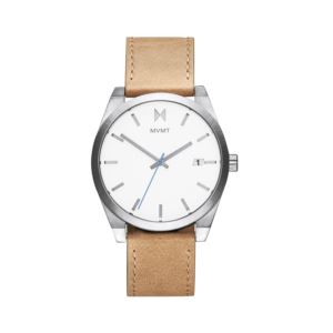 Mens+Element+Alkali+Tan+Leather+Strap+Watch+White+Dial