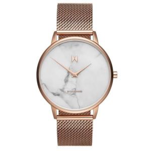 Ladies+Boulevard+Malibu+Marble+Rose+Gold+Mesh+Watch+Marble+Dial