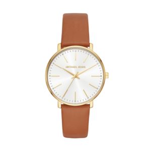 Ladies+Pyper+Gold-Tone+Brown+Leather+Strap+Watch+White+Dial