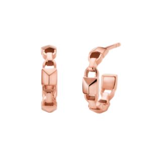 Sterling+Rose+Gold+Mercer+Link+Mini+Hoops
