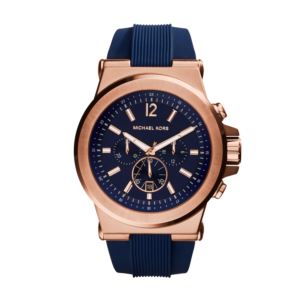 Mens+Dylan+Navy+Silicone+Strap+Chronograph+Watch+Navy+Dial
