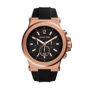 Mens+Dylan+Black+Silicone+Bracelet+Watch+Black+Dial
