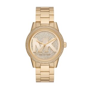 Ladies+Ritz+Gold-Tone+Crystal+Logo+SS+Watch+Crystal+Dial