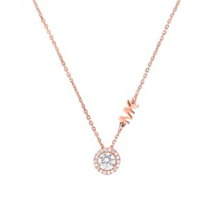 Sterling+Silver+MK+Logo+Necklace+Rose+Gold