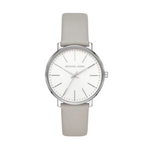 Ladies+Pyper+Gray+Leather+Strap+Watch+White+Dial