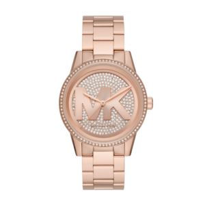 Ladies+Ritz+Rose+Gold-Tone+Crystal+Logo+SS+Watch+Crystal+Dial