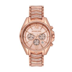 Ladies+Whitney+Rose+Gold-Tone+Multi-Funcion+Pave+Watch+RG+Dial