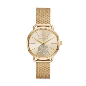 Ladies+Portia+Gold-Tone+Stainless+Steel+Watch+w%2F+Crystal+Subdial