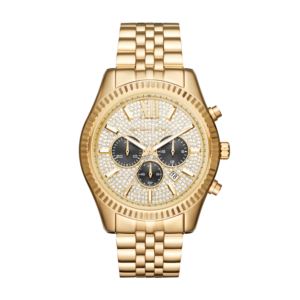 Mens+Lexington+Multi-Dial+Gold-Tone+SS+Watch+Crystal+Dial