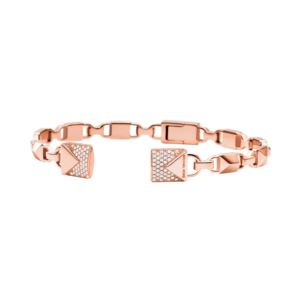 Sterling+Rose+Gold+Pave+Open+Hinge+Bracelet