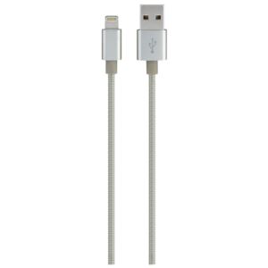 6%27+Fabric+USB-A+to+Lightning+Cable+-+White