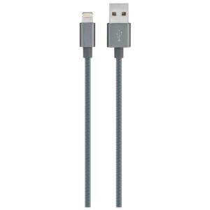 6%27+Fabric+USB-A+to+Lightning+Cable+-+Grey