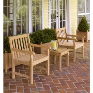 Classic+3-Piece+End+Table+and+Chair+Set+-+Teak