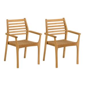 Mera+Stacking+Armchair+-+Teak+-+2+pack