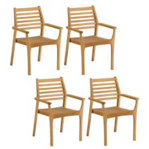 Mera+Stacking+Armchair+-+Teak+-+4+pack