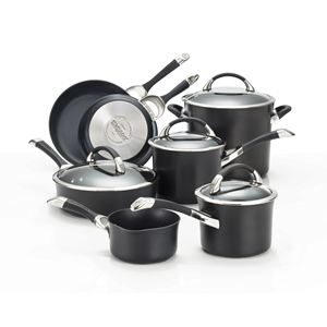 11pc+Symmetry+Hard+Anodized+Cookware+Set+Black