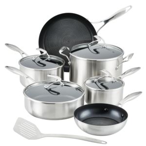 SteelShield+S-Series+10pc+Stainless+Steel+Nonstick+Cookware+Set+w%2F+Bonus+Spatula
