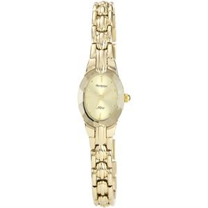 Women's Oval Faceted Wall-to-Wall Crystal Gold-Tone Watch 75-3313CHGP