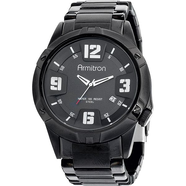 Men's Black Plated Stainless-Steel Watch 20-4692BKTI