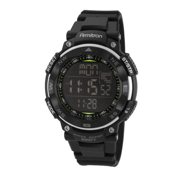Men's Digital Chronograph Resin Strap Watch - Black 40-8254BLK