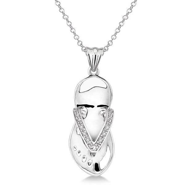 Diamond Flip Flop Necklace