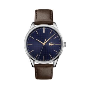 Mens+Vienna+Brown+Leather+Strap+Watch+Dark+Blue+Dial