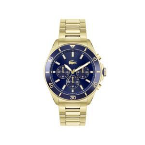 Mens+Tiebreaker+Chronograph+Gold-Tone+Stainless+Steel+Watch+Blue+Dial