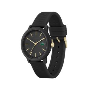 Mens+12.12+Gold+%26+Black+Silicone+Watch+Black+Dial