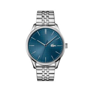 Mens+Vienna+Silver-Tone+Stainless+Steel+Watch+Blue+Dial
