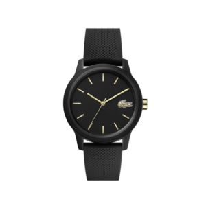 Ladies+12.12+Black+Silicone+Strap+Watch+Black+Dial