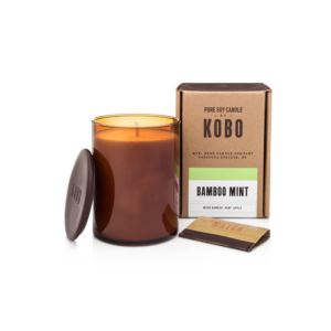 5.5%22+Woodblock+Bamboo+Mint+Pure+Soy+Wax+Candle