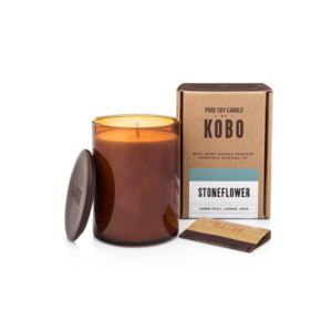 5.5%22+Woodblock+Stoneflower+Pure+Soy+Wax+Candle