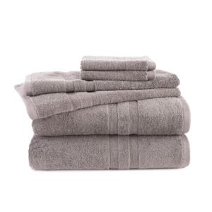 Solid+6pc+Bath+Towel+Set+w%2F+SILVERbac+Antimcirobial+Taupe